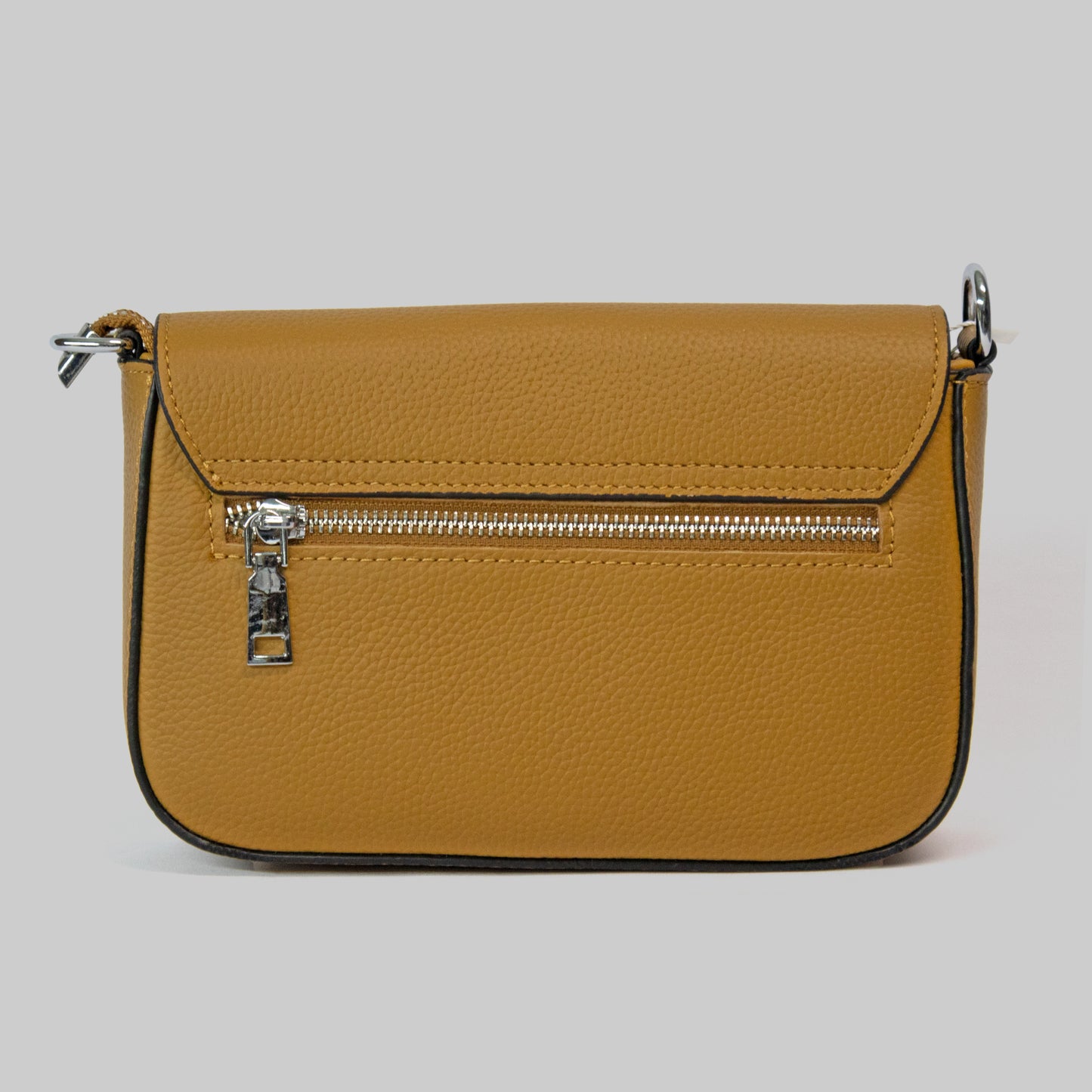 JELOUS bronze Arden cowhide leather shoulder bag with two detachable straps, inner pocket, zipper & magnetic closure