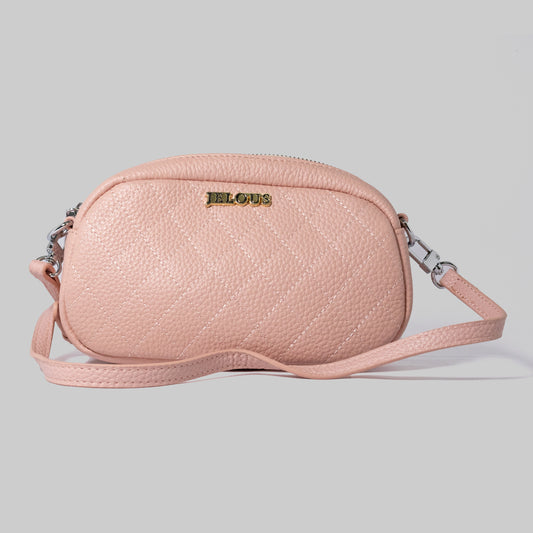 JELOUS Aurelle luxury leather shoulder bag – pink quilted genuine leather with detachable strap, designer-inspired handbag for women