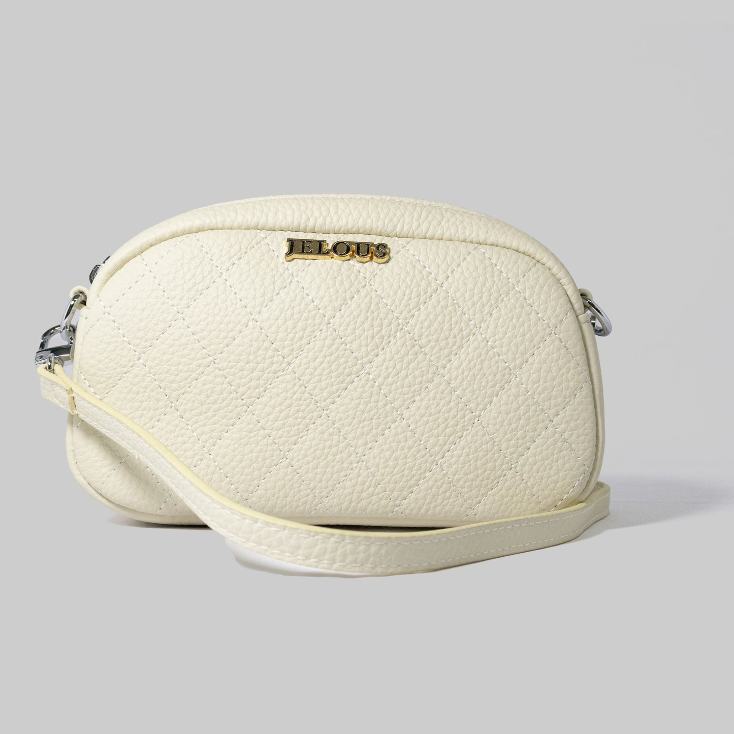 JELOUS Aurelle luxury leather shoulder bag – white quilted genuine leather with detachable strap, designer-inspired handbag for women