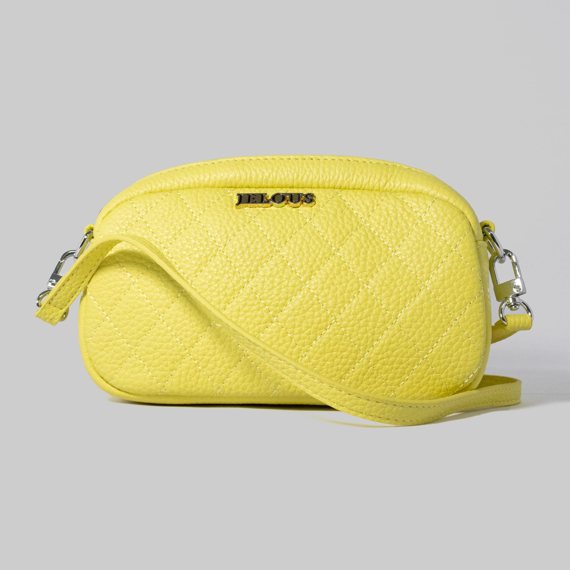 JELOUS Aurelle luxury leather shoulder bag – yellow quilted genuine leather with detachable strap, designer-inspired handbag for women