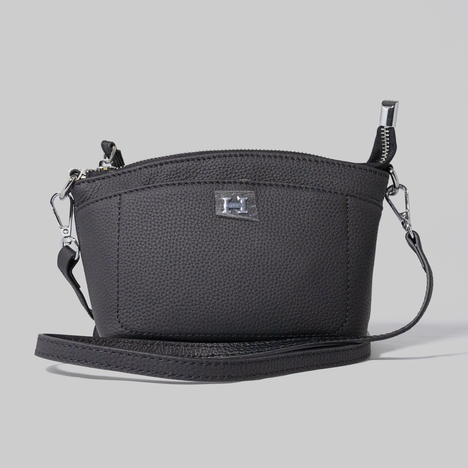 JELOUS black Élise genuine leather wristlet handbag with detachable strap