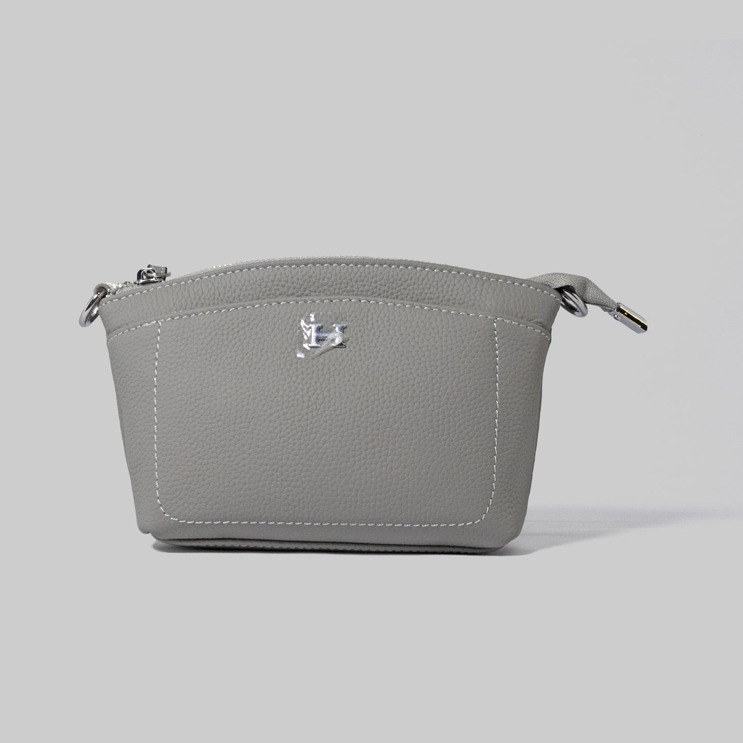 JELOUS grey Élise genuine leather wristlet handbag with detachable strap