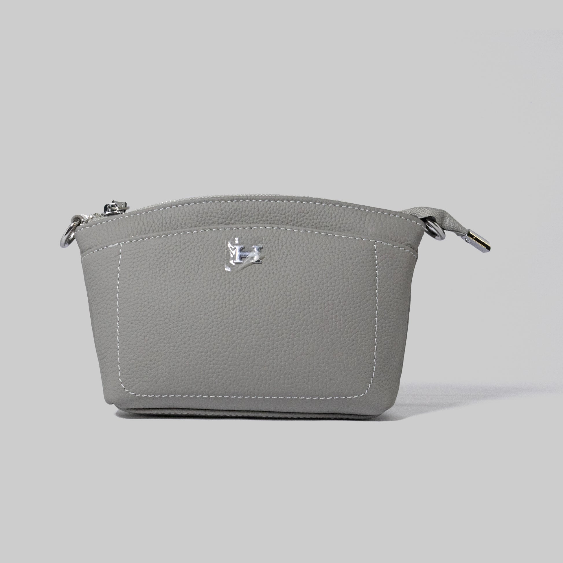 JELOUS grey Élise genuine leather wristlet handbag with detachable strap