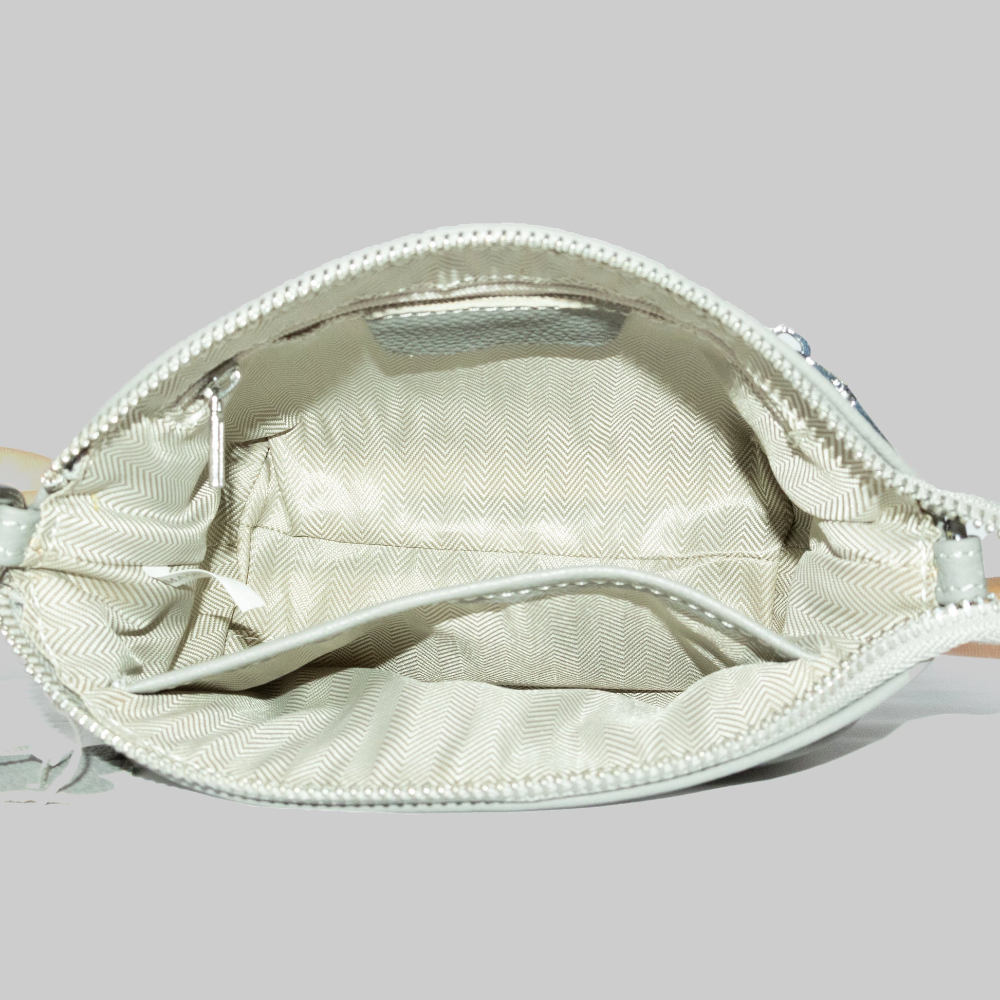JELOUS grey Élise genuine leather wristlet handbag with detachable strap