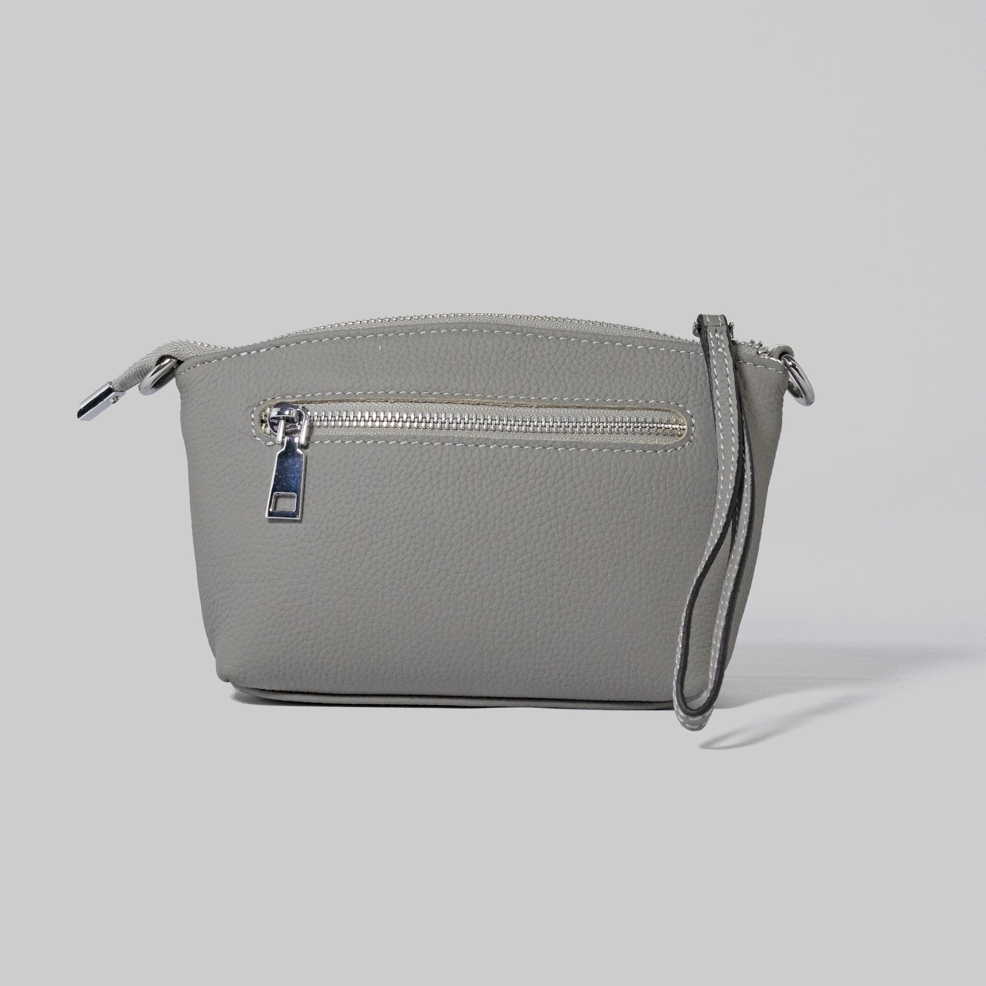 JELOUS grey Élise genuine leather wristlet handbag with detachable strap