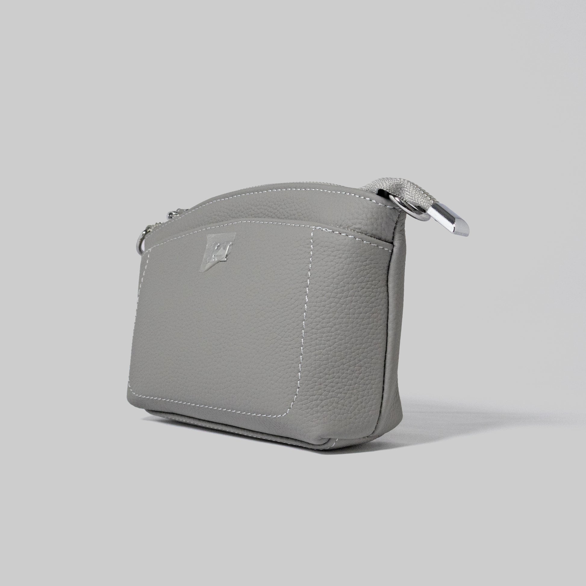 JELOUS grey Élise genuine leather wristlet handbag with detachable strap